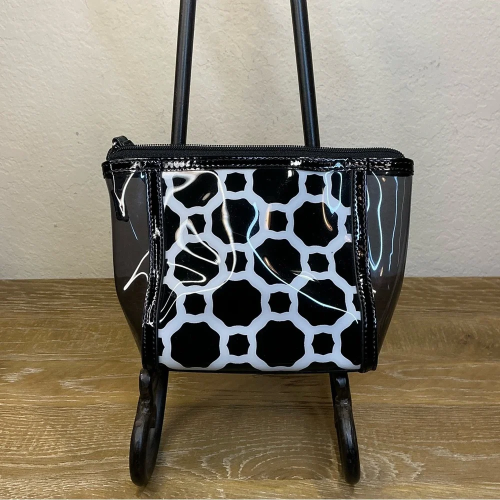 Vera Bradley Clearly Colorful Small Cosmetic Bag Midnight Geometric Black&White